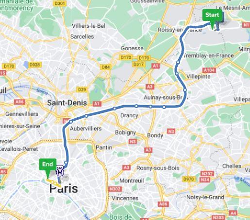 CDG to center CDG to center