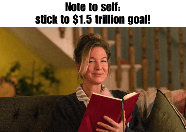Meme – Note to self stick to $1.5 trillion goal! Meme - Note to self stick to $1.5 trillion goal!
